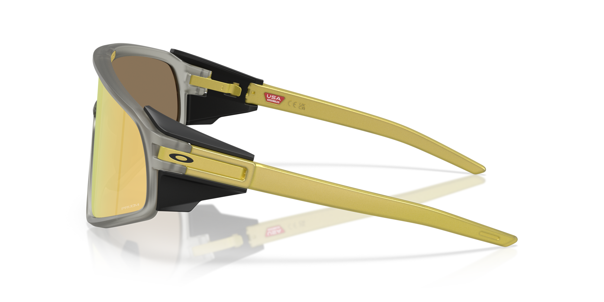 Oakley Latch Panel Alloy Collection matte grey ink sunglasses with Prizm 24K shield lens