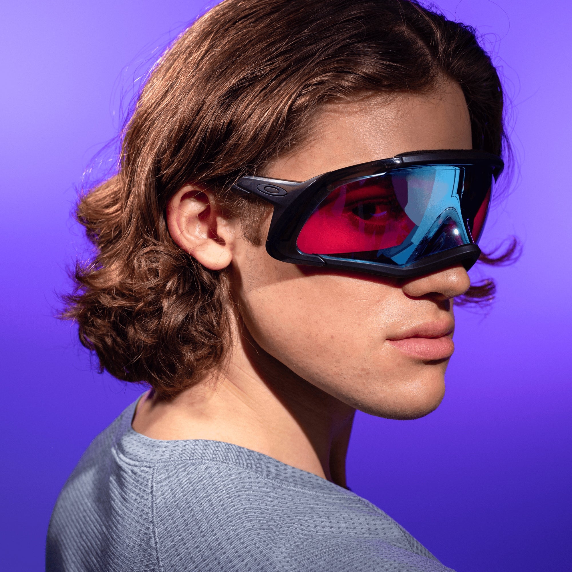 Oakley Flex Scape Sunglasses – Prizm Snow Sapphire Lens with Matte Grey Smoke Frame