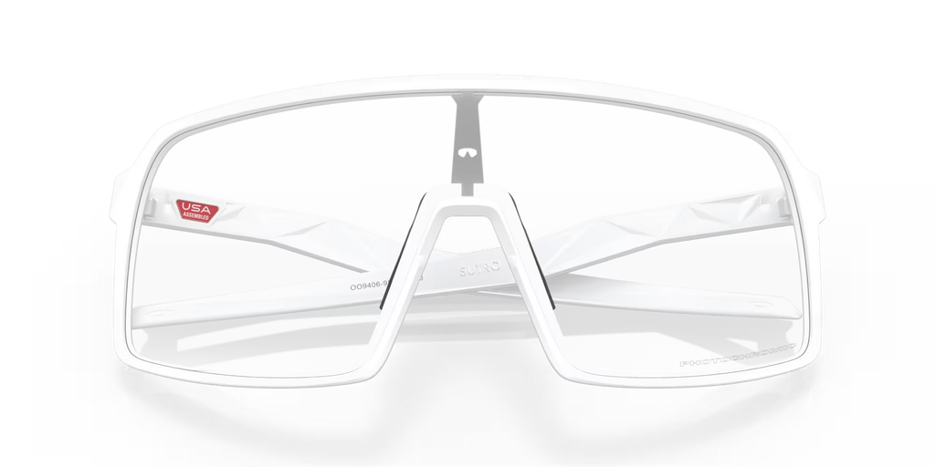 Oakley Sutro Sunglasses – Clear to Black Iridium Photochromic Lenses with Matte White Frame