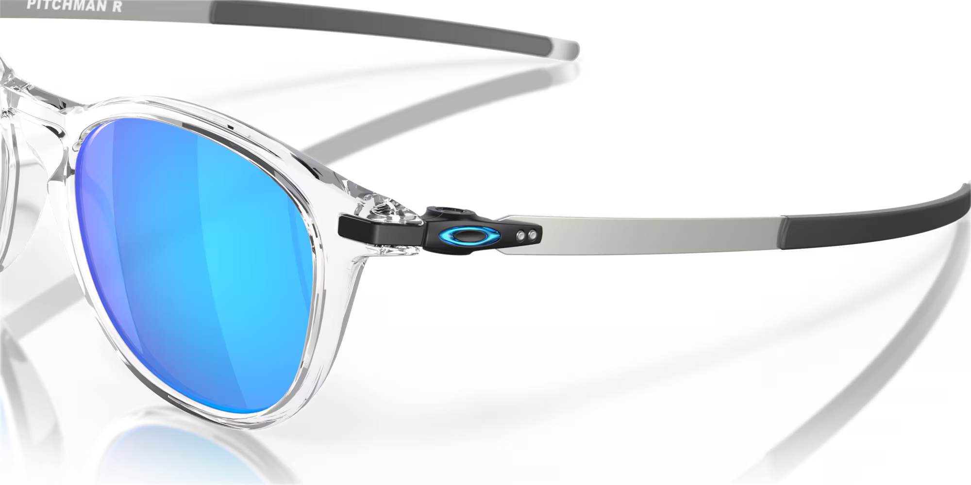 Oakley Pitchman R polished clear sunglasses with Prizm Sapphire lenses