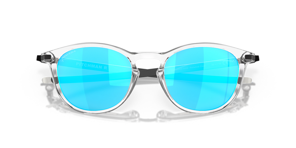 Oakley Pitchman R polished clear sunglasses with Prizm Sapphire lenses