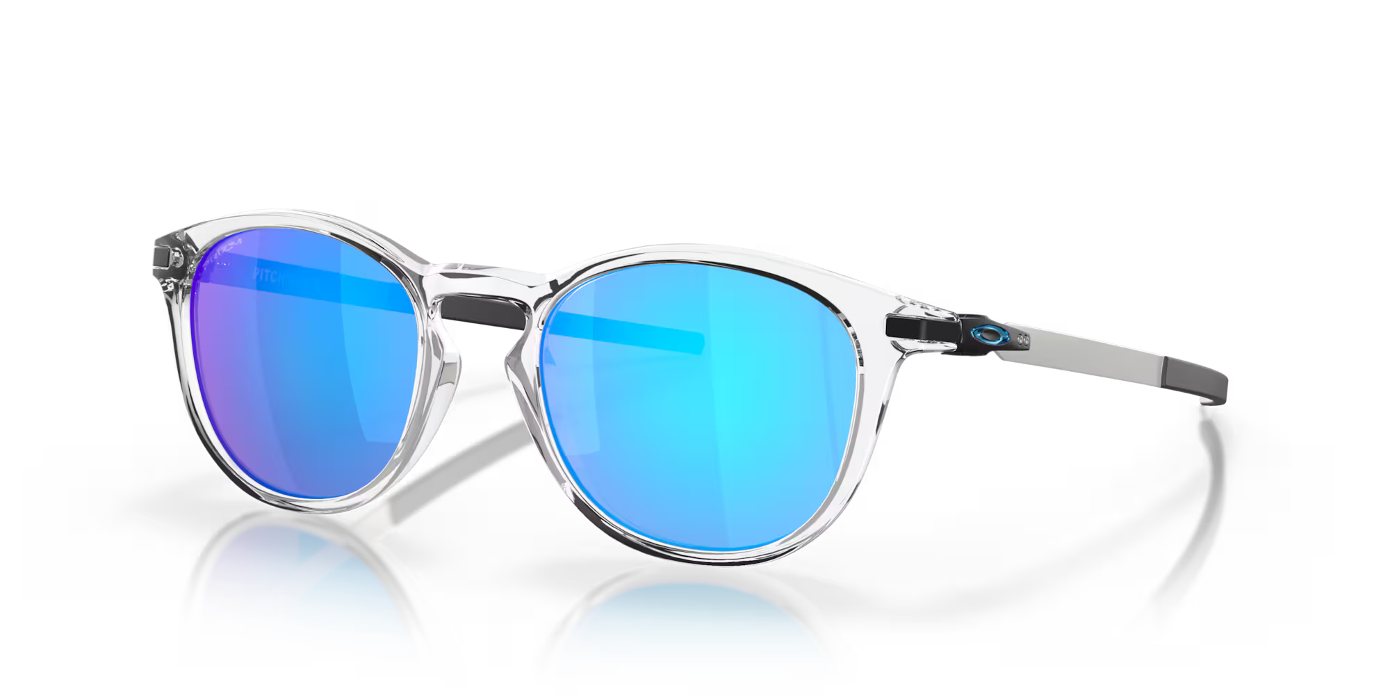 Oakley Pitchman R polished clear sunglasses with Prizm Sapphire lenses