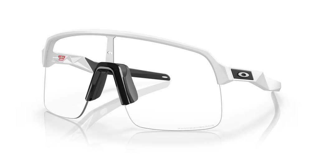 Oakley Sutro Lite Sunglasses – Clear to Black Iridium Photochromic Lenses with Matte White Frame
