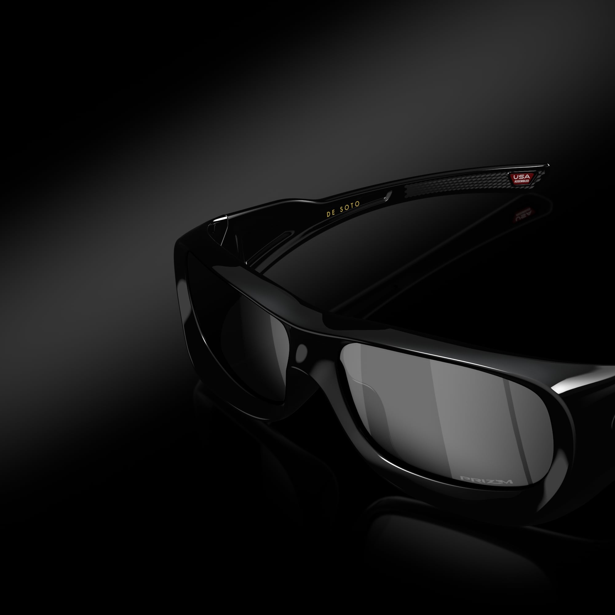 Oakley Sunglass De Soto prizm black Lenses with polished black Frame