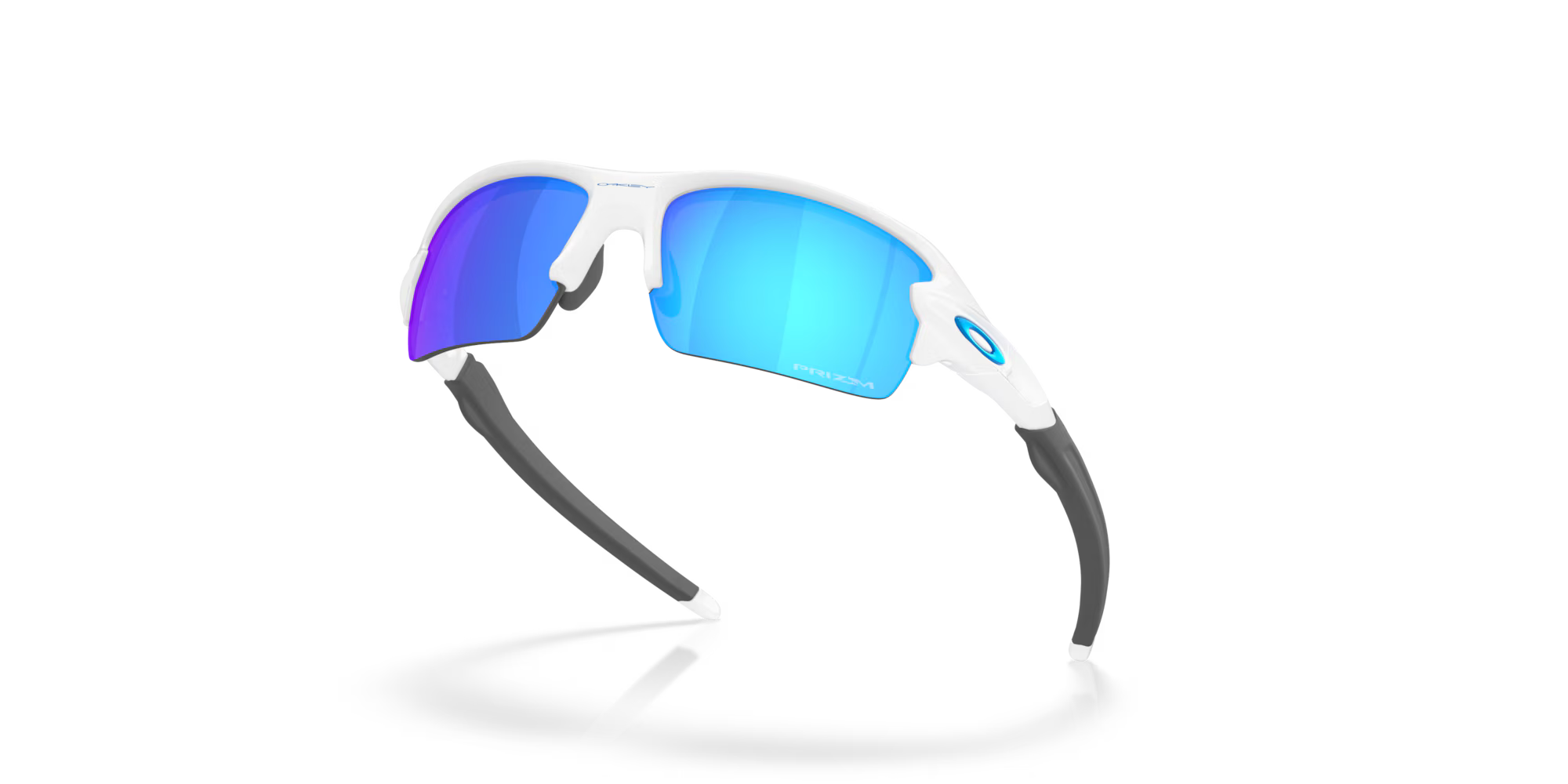 Oakley Flak 2.0 S polished white sunglasses with Prizm Sapphire lenses
