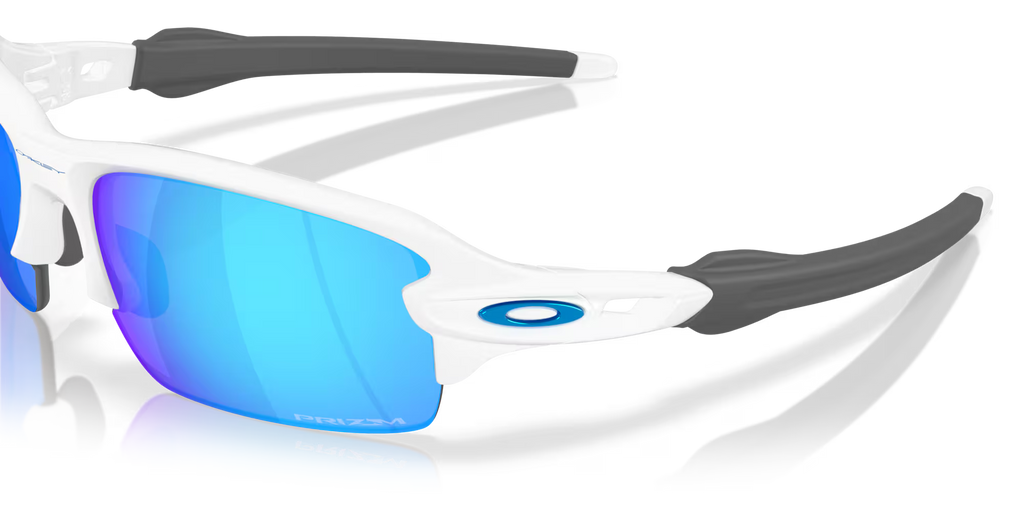 Oakley Flak 2.0 S polished white sunglasses with Prizm Sapphire lenses