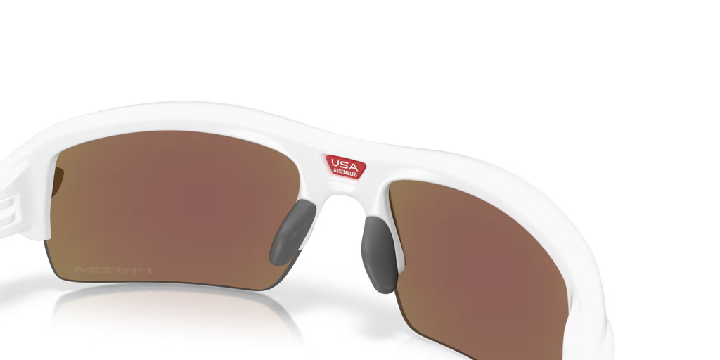 Oakley Flak 2.0 S polished white sunglasses with Prizm Sapphire lenses