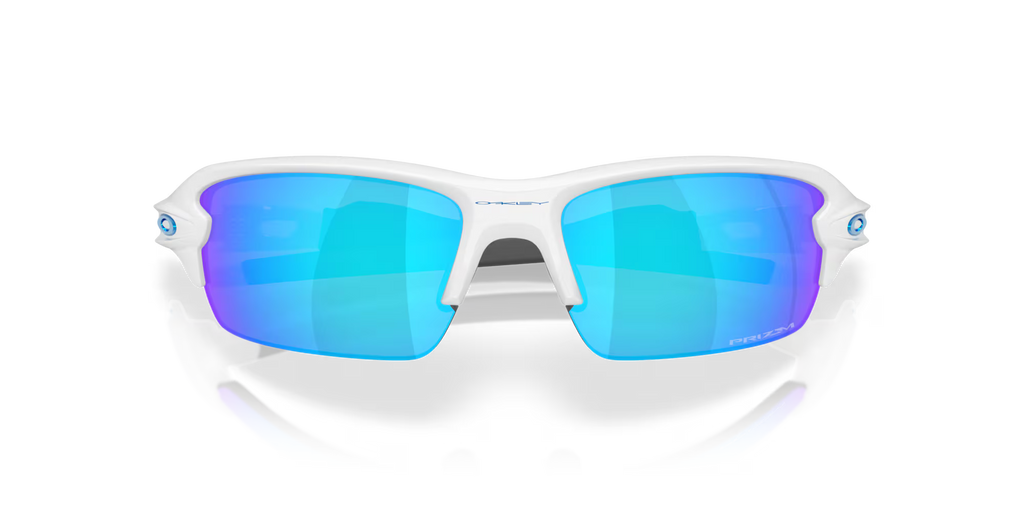 Oakley Flak 2.0 S polished white sunglasses with Prizm Sapphire lenses