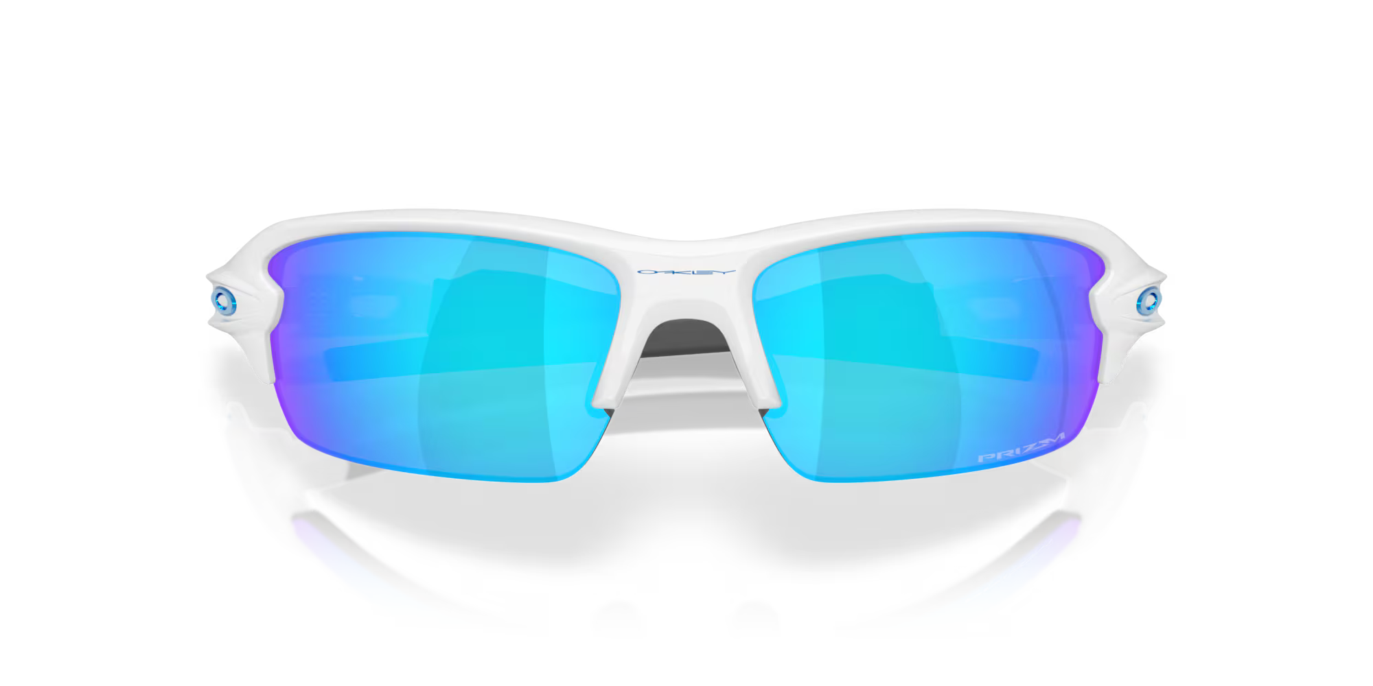 Oakley Flak 2.0 S polished white sunglasses with Prizm Sapphire lenses