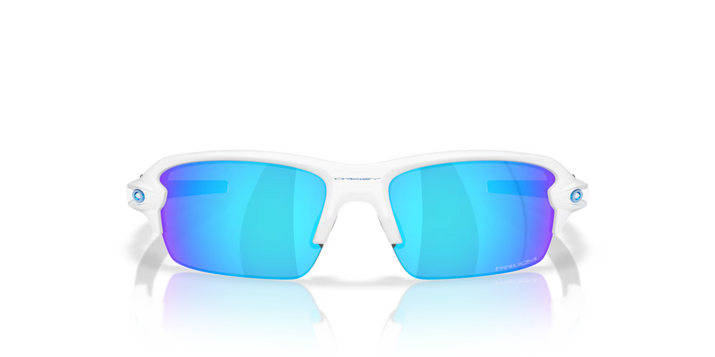 Oakley Flak 2.0 S polished white sunglasses with Prizm Sapphire lenses