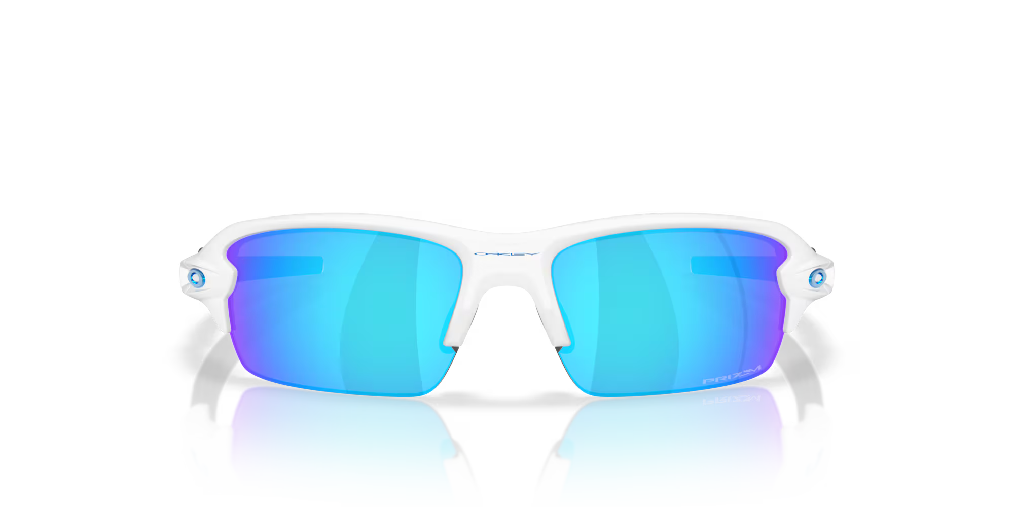 Oakley Flak 2.0 S polished white sunglasses with Prizm Sapphire lenses