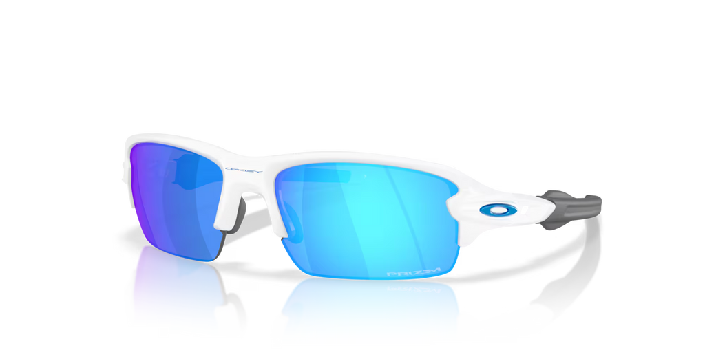 Oakley Flak 2.0 S polished white sunglasses with Prizm Sapphire lenses
