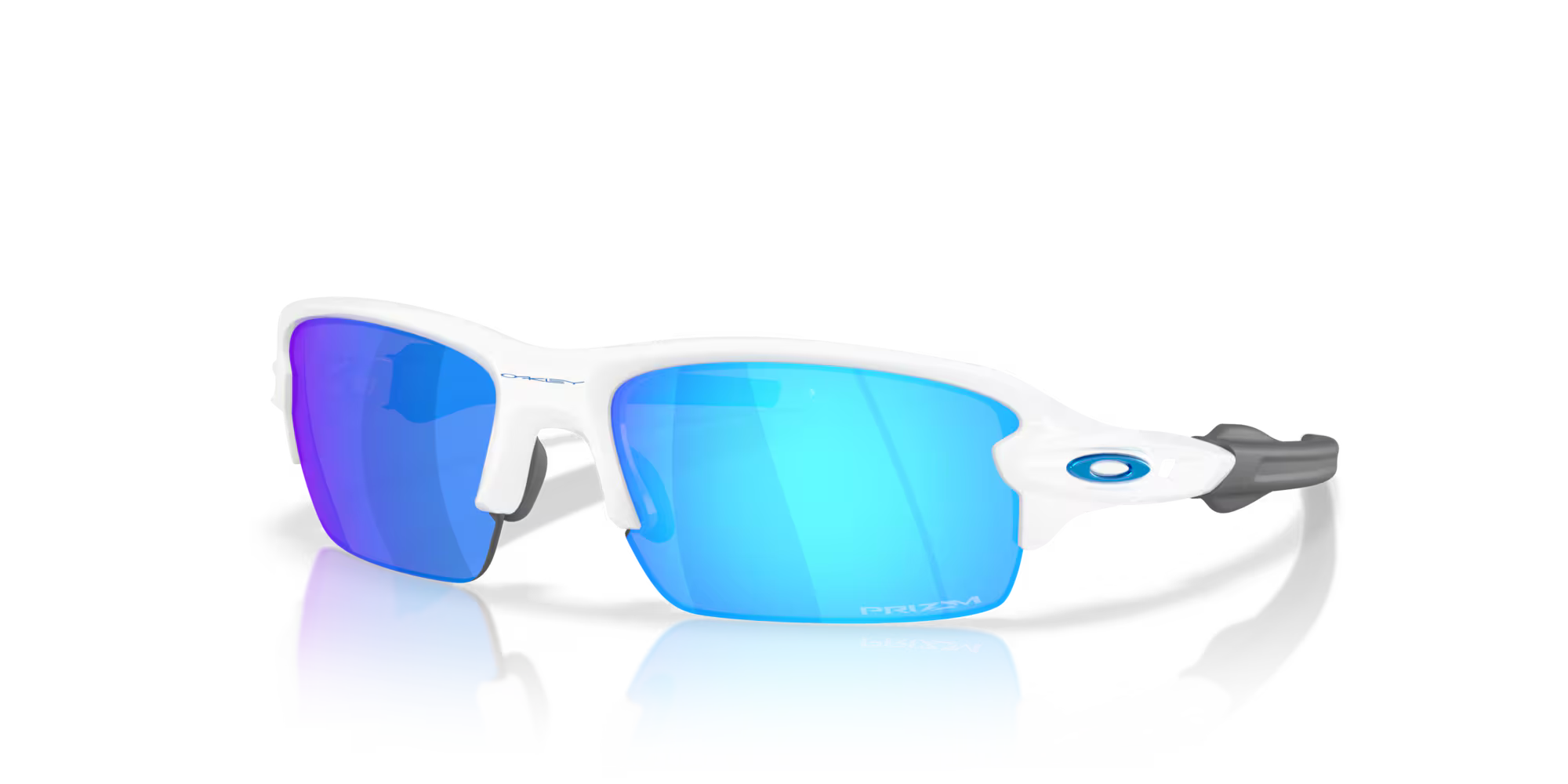 Oakley Flak 2.0 S polished white sunglasses with Prizm Sapphire lenses