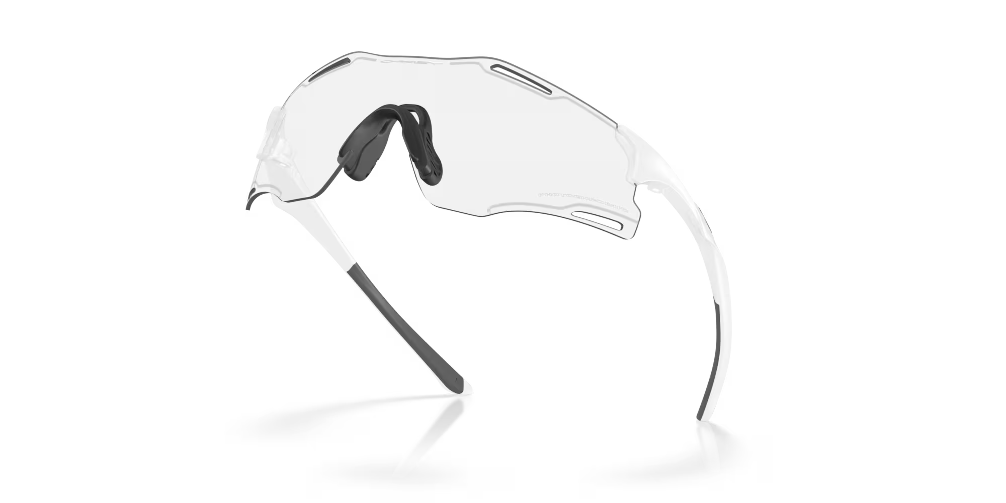 Oakley Cybr Zero Sunglasses – Clear to Black Iridium Photochromic Lenses with Matte White Frame