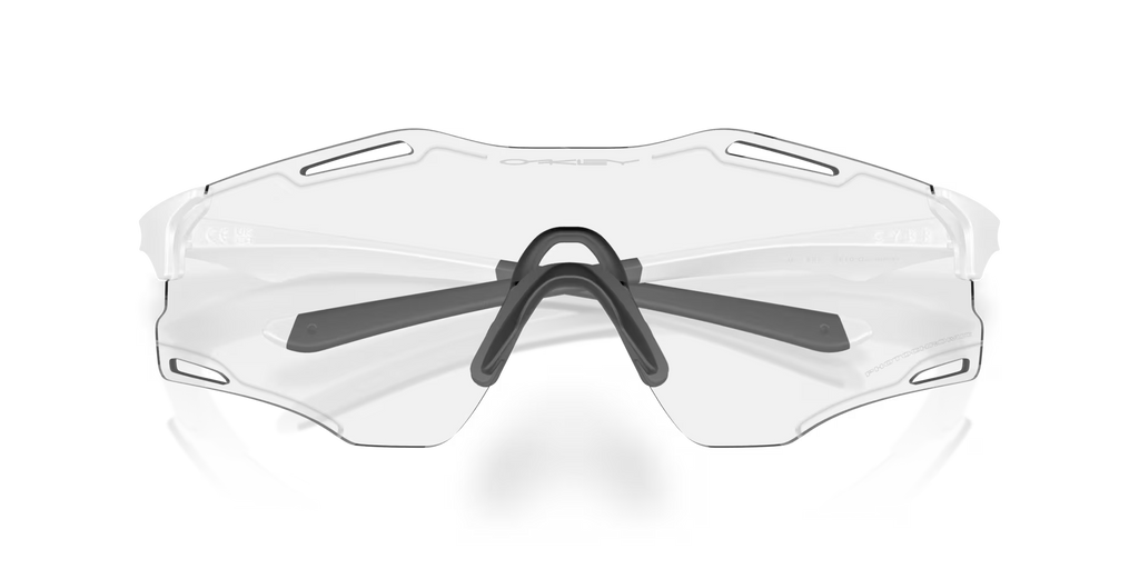 Oakley Cybr Zero Sunglasses – Clear to Black Iridium Photochromic Lenses with Matte White Frame