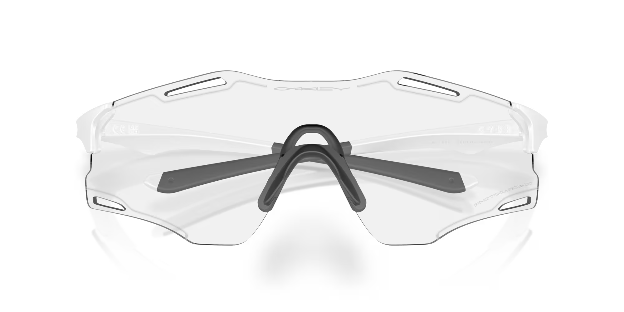 Oakley Cybr Zero Sunglasses – Clear to Black Iridium Photochromic Lenses with Matte White Frame
