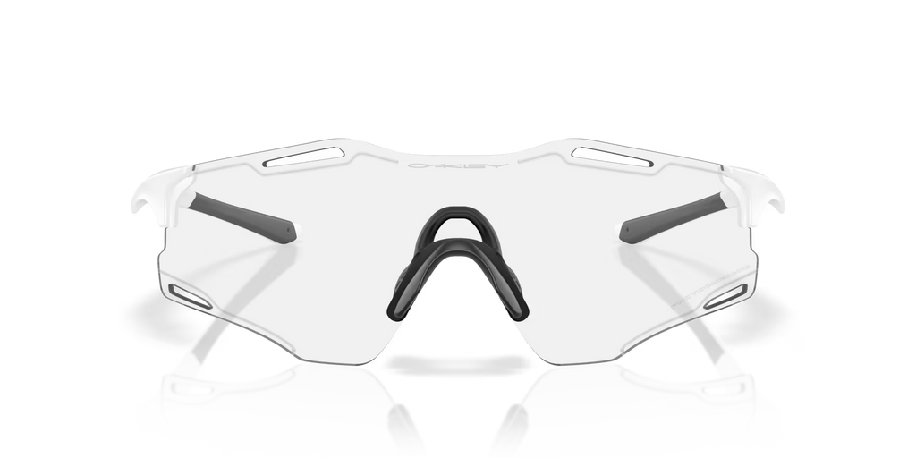 Oakley Cybr Zero Sunglasses – Clear to Black Iridium Photochromic Lenses with Matte White Frame