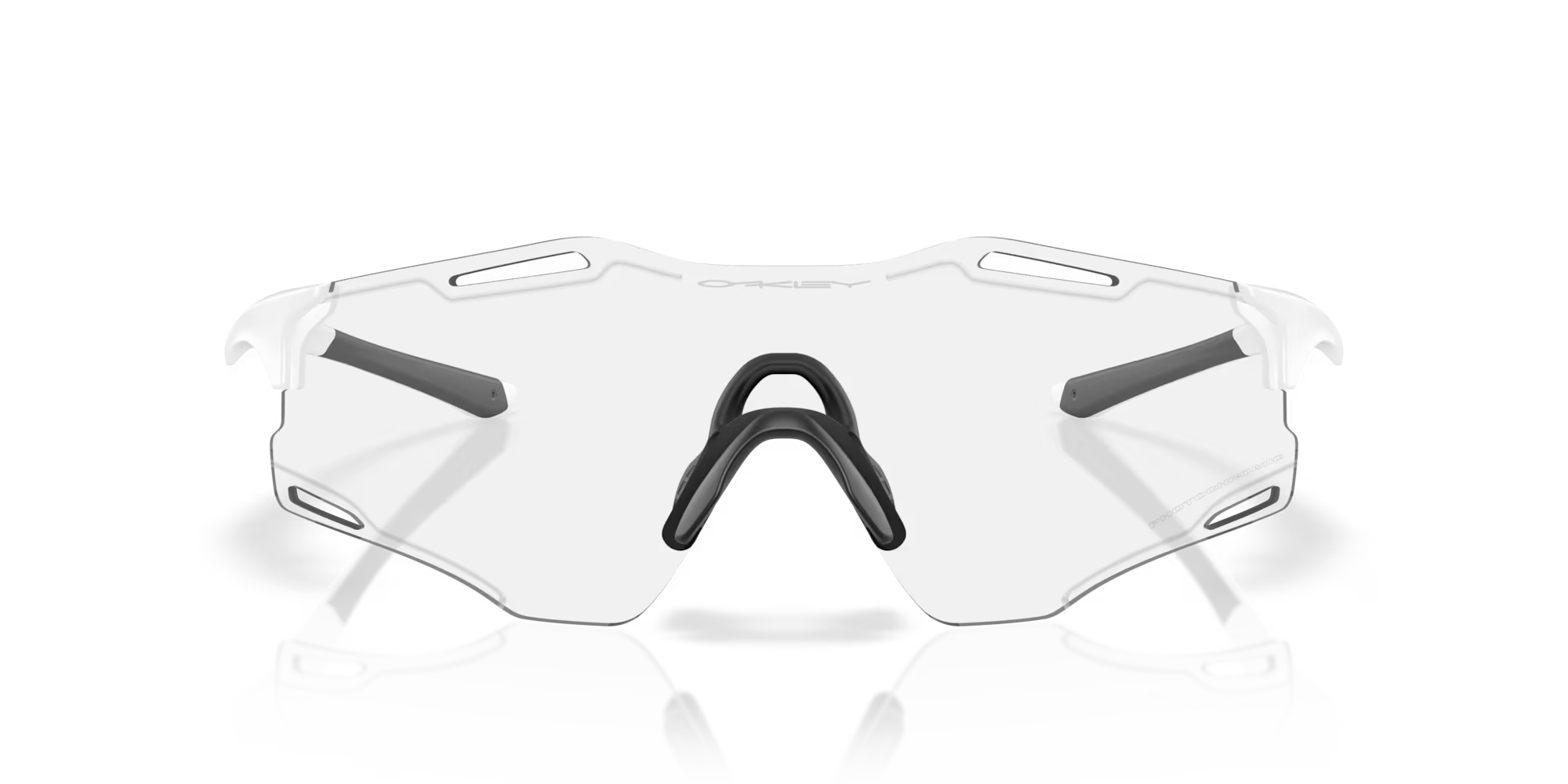 Oakley Cybr Zero Sunglasses – Clear to Black Iridium Photochromic Lenses with Matte White Frame