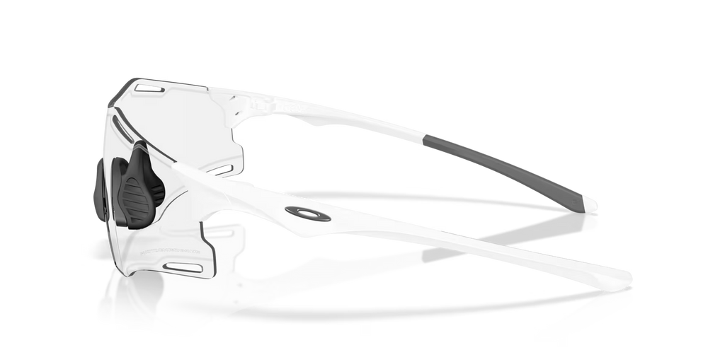 Oakley Cybr Zero Sunglasses – Clear to Black Iridium Photochromic Lenses with Matte White Frame