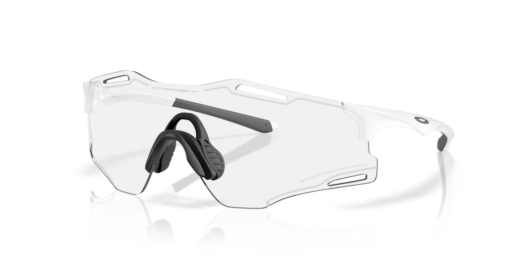 Oakley Cybr Zero Sunglasses – Clear to Black Iridium Photochromic Lenses with Matte White Frame