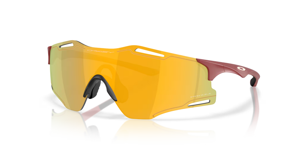 Oakley Cybr Zero Sunglasses – Prizm 24K Lenses with Matte Iron Red Frame