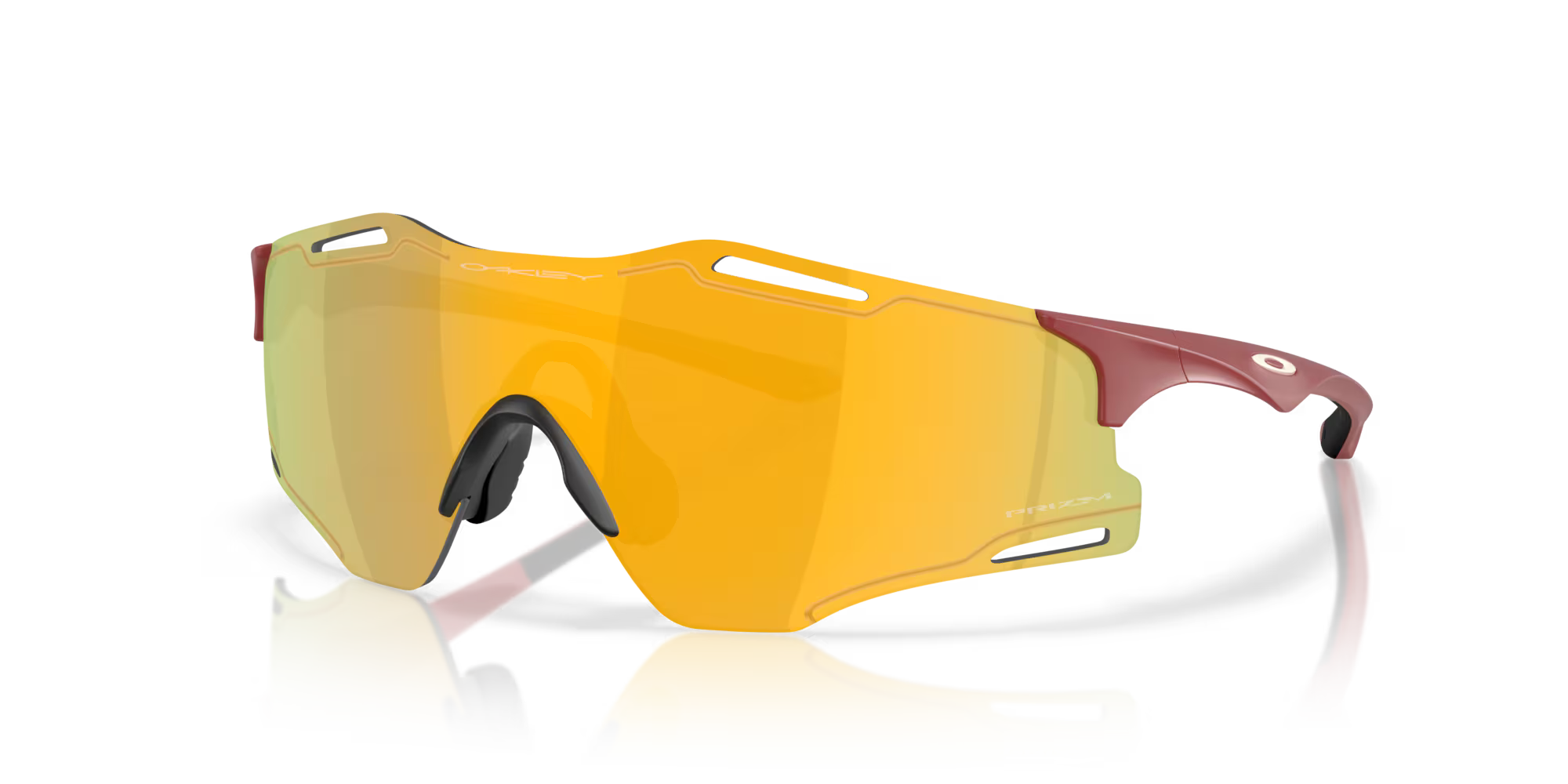 Oakley Cybr Zero Sunglasses – Prizm 24K Lenses with Matte Iron Red Frame