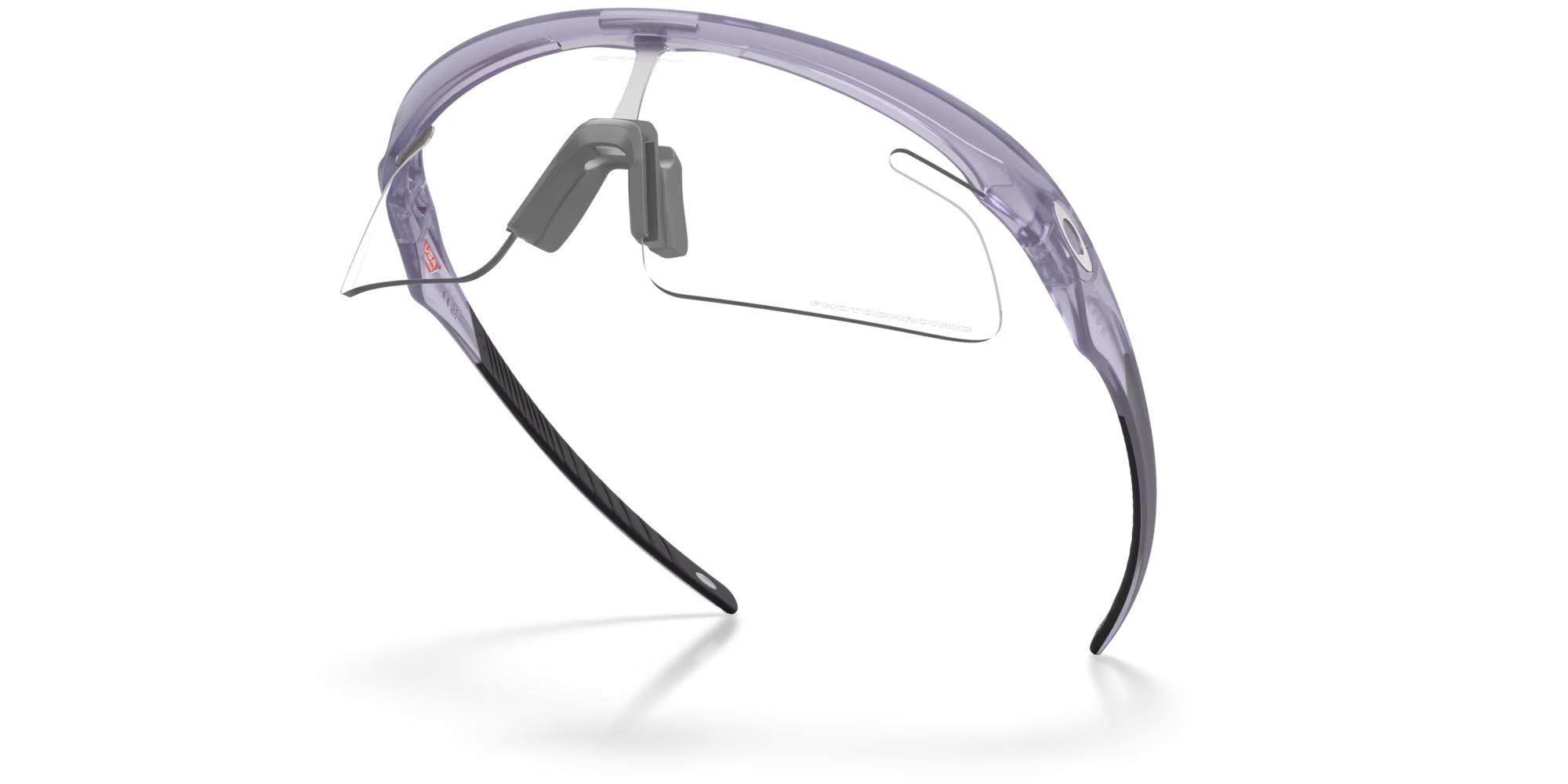 Oakley RSLV Lite Sunglasses – Clear to Black Iridium Photochromic Lens with Matte Transparent Lilac Frame