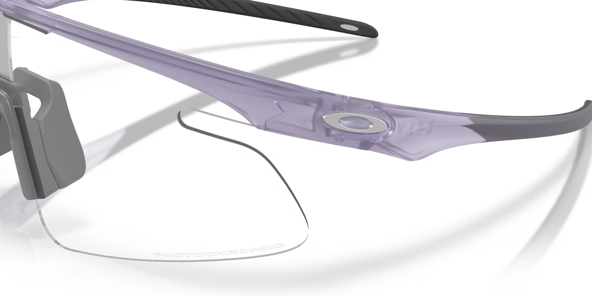Oakley RSLV Lite Sunglasses – Clear to Black Iridium Photochromic Lens with Matte Transparent Lilac Frame