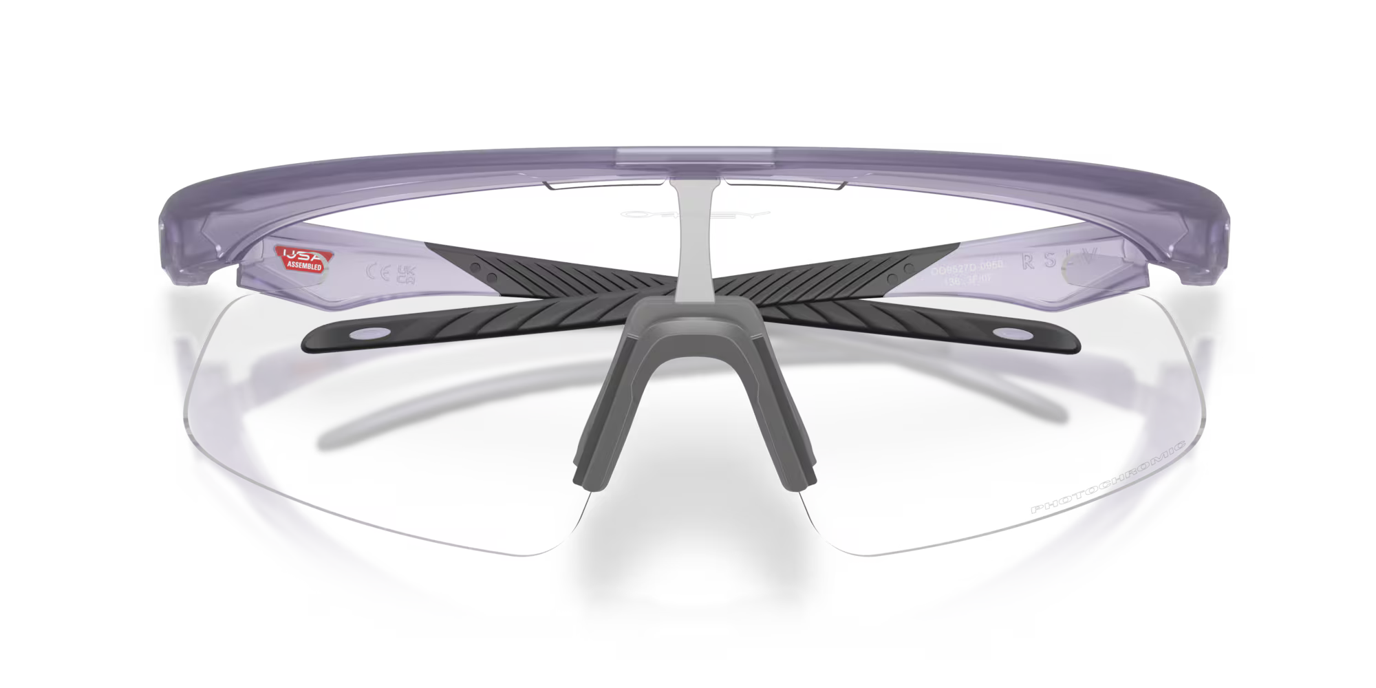 Oakley RSLV Lite Sunglasses – Clear to Black Iridium Photochromic Lens with Matte Transparent Lilac Frame