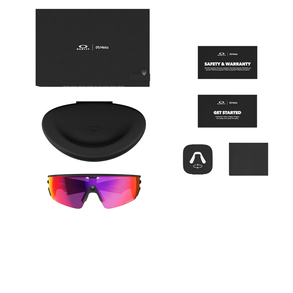 Oakley Meta Vanguard Smart Glasses – Prizm Road Lenses with AI Camera, Audio & Garmin Integration (Black Frame, One Size)