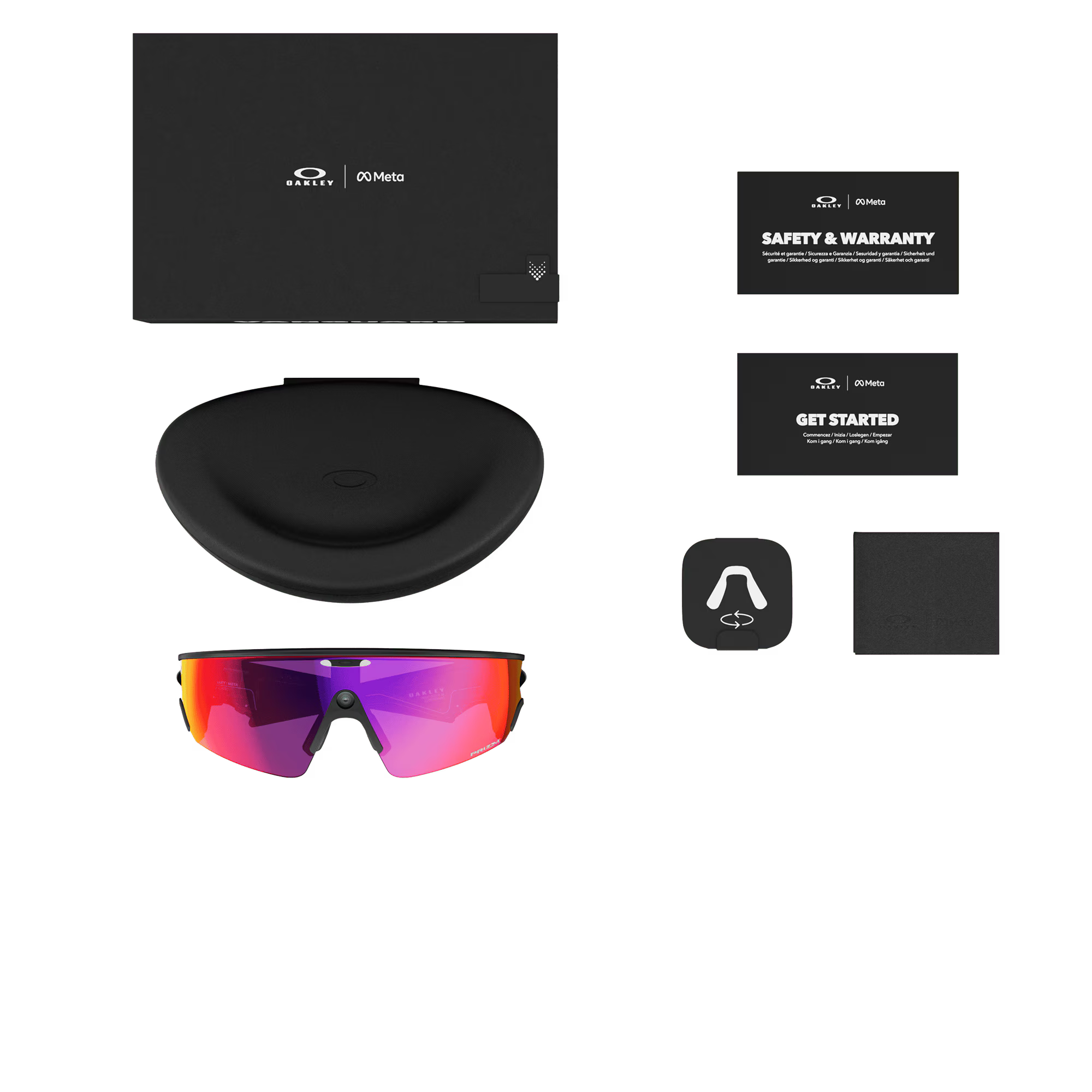 Oakley Meta Vanguard Smart Glasses – Prizm Road Lenses with AI Camera, Audio & Garmin Integration (Black Frame, One Size)