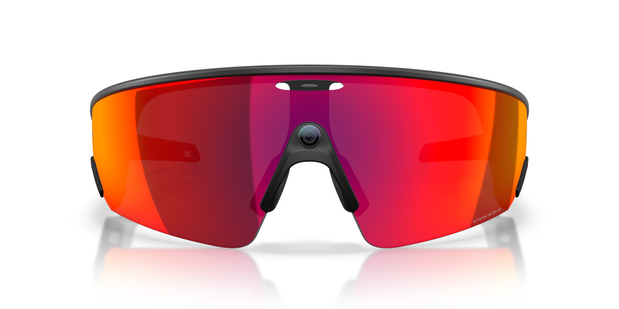 Oakley Meta Vanguard Smart Glasses – Prizm Road Lenses with AI Camera, Audio & Garmin Integration (Black Frame, One Size)
