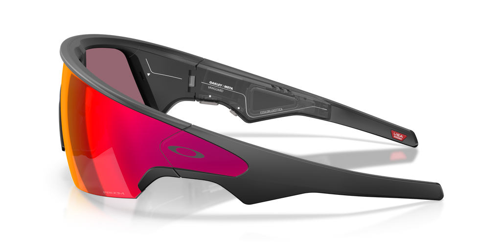 Oakley Meta Vanguard Smart Glasses – Prizm Road Lenses with AI Camera, Audio & Garmin Integration (Black Frame, One Size)