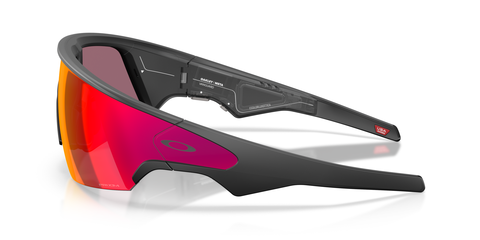 Oakley Meta Vanguard Smart Glasses – Prizm Road Lenses with AI Camera, Audio & Garmin Integration (Black Frame, One Size)