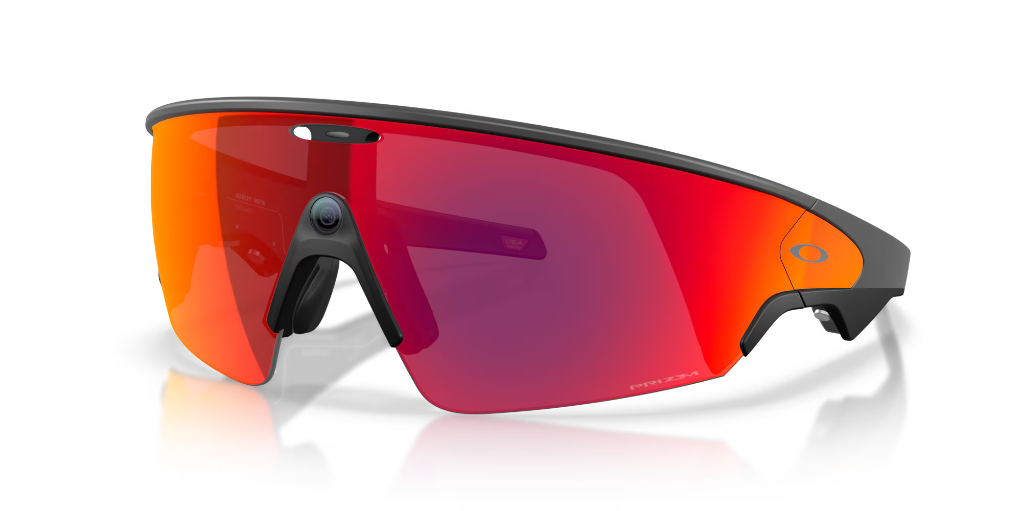 Oakley Meta Vanguard Smart Glasses – Prizm Road Lenses with AI Camera, Audio & Garmin Integration (Black Frame, One Size)