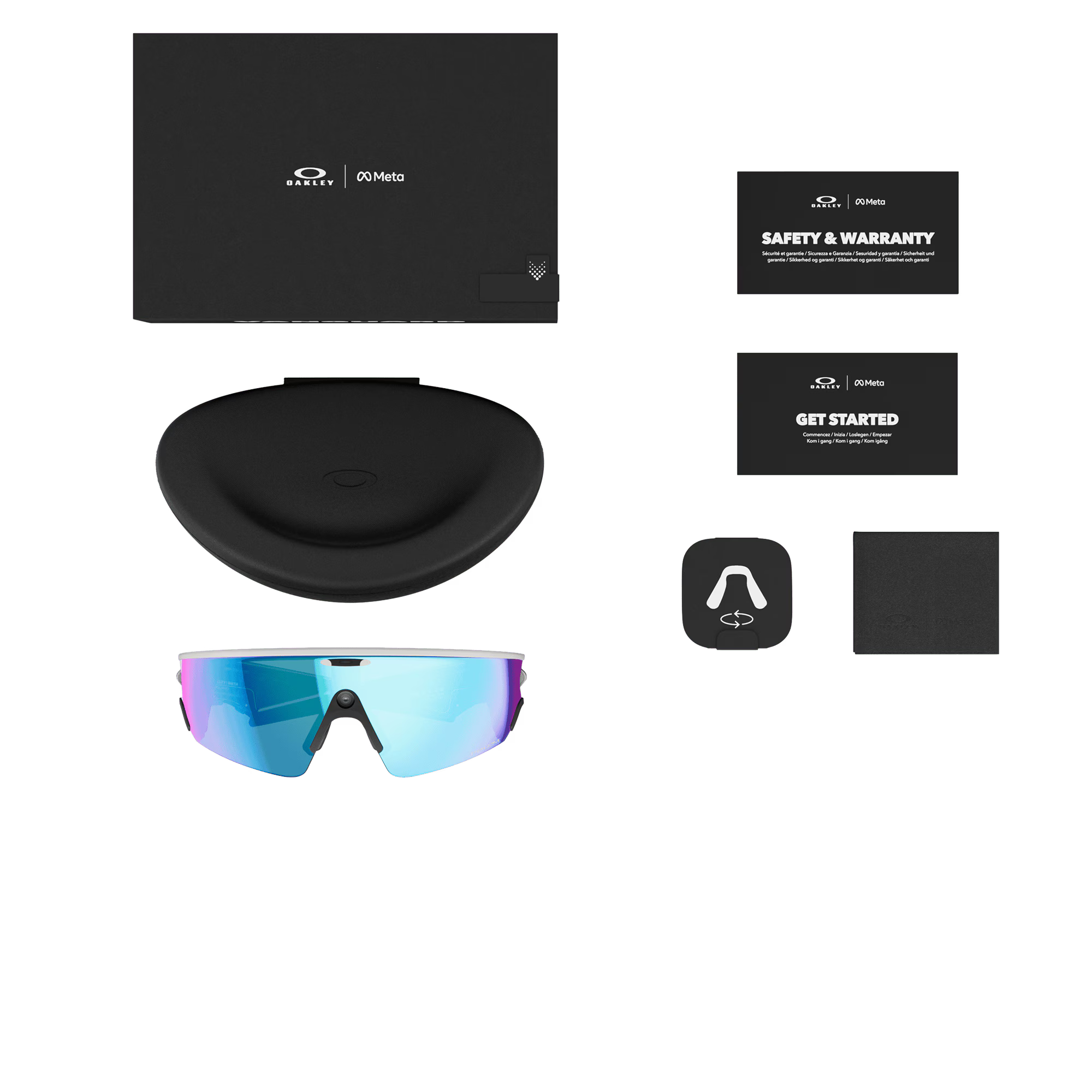 Oakley Meta Vanguard Smart Glasses – Prizm Sapphire Lenses with White Frame (AI Performance Series)