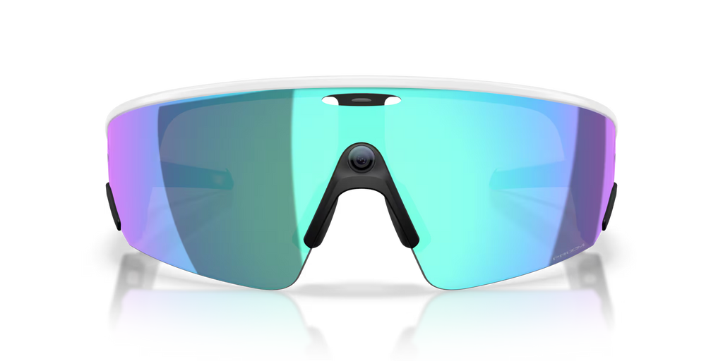 Oakley Meta Vanguard Smart Glasses – Prizm Sapphire Lenses with White Frame (AI Performance Series)