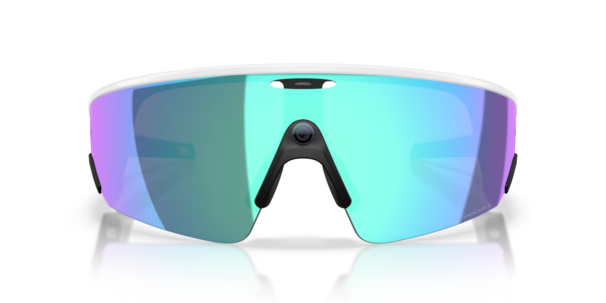Oakley Meta Vanguard Smart Glasses – Prizm Sapphire Lenses with White Frame (AI Performance Series)