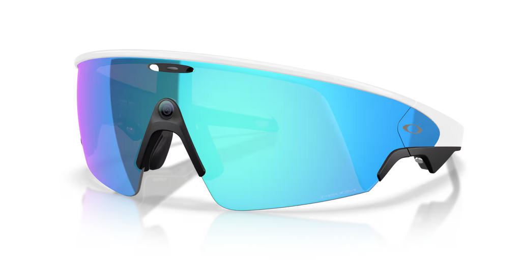 Oakley Meta Vanguard Smart Glasses – Prizm Sapphire Lenses with White Frame (AI Performance Series)