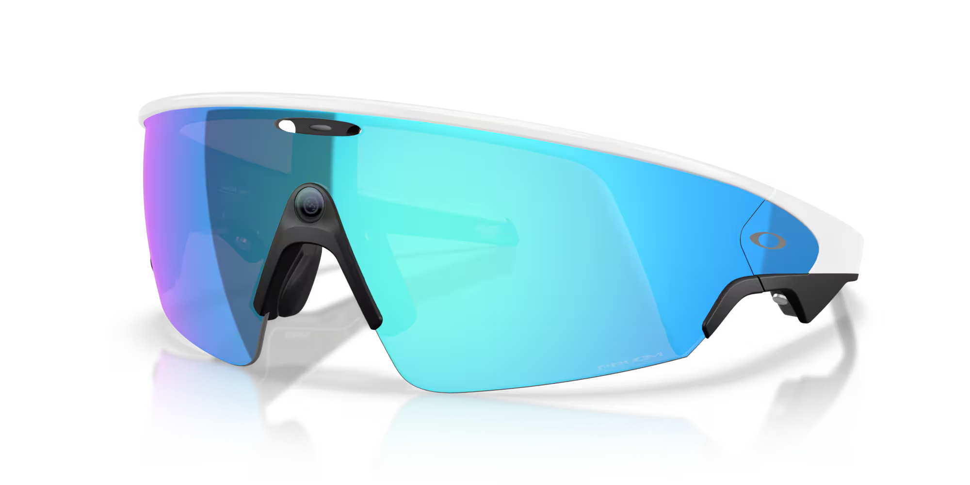 Oakley Meta Vanguard Smart Glasses – Prizm Sapphire Lenses with White Frame (AI Performance Series)