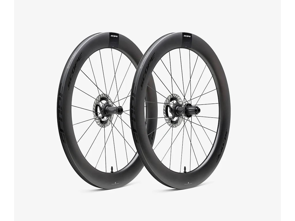 SCOPE WHEELSET DISCBRAKE R6 65MM DEEP 11SPEED SHIMANO BLACK DECALS