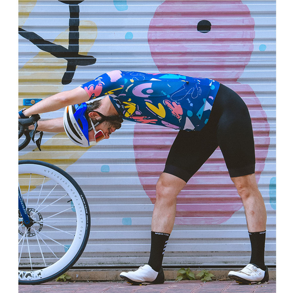 Monton Lifestyle Paint Shape Jersey – Blue | Artistic Performance Cycling Jersey