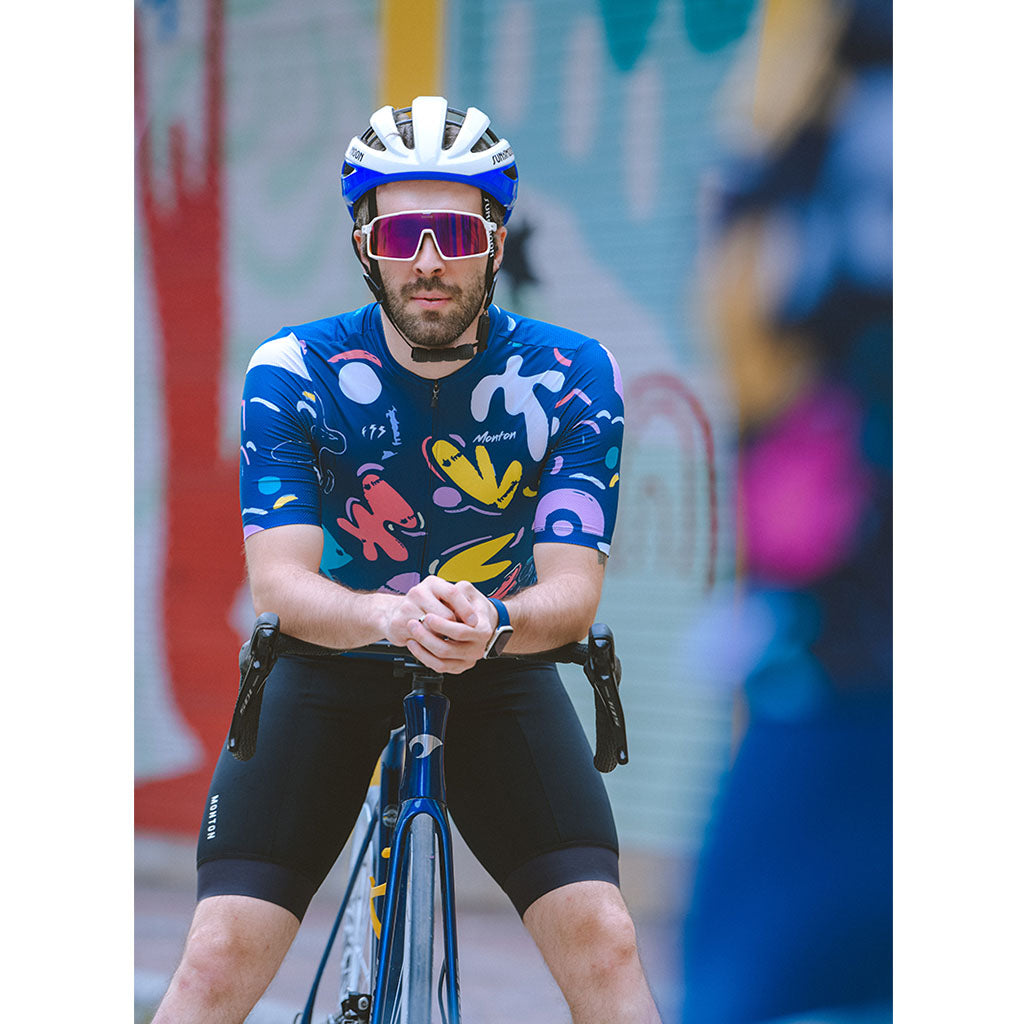 Monton Lifestyle Paint Shape Jersey – Blue | Artistic Performance Cycling Jersey