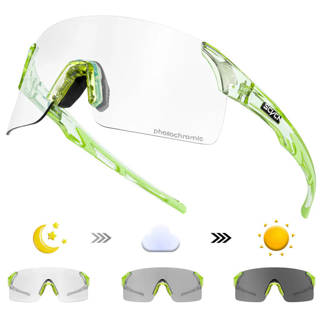 SCVCN X142 PHOTOCHROMIC SUNGLASSES-BLK/GREEN