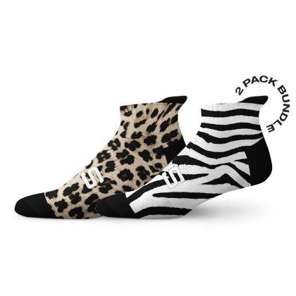 SOX Wild Animals Tab Combo Socks – 2 Piece Pack | Performance Low-Cut Sports Socks