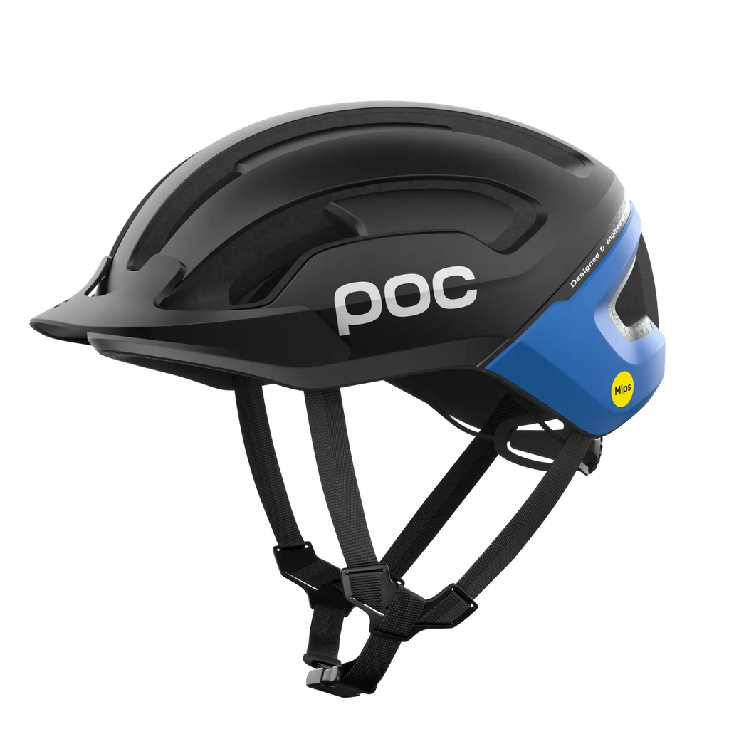 POC Omne Air Resistance Road Cycling Helmet (Uranium Black/Opal Blue) | Cycling Gears Hub