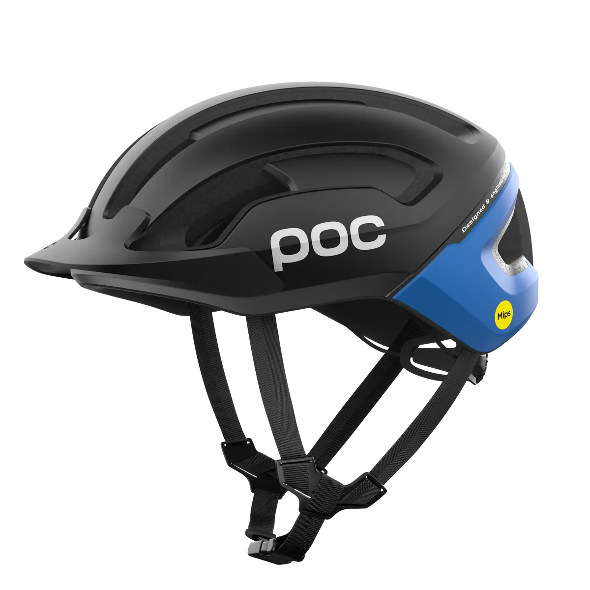 POC Omne Air Resistance Road Cycling Helmet (Uranium Black/Opal Blue) | Cycling Gears Hub