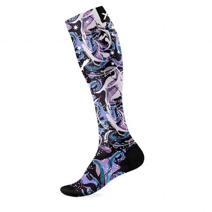 SOX Milky Way Knee High Socks – Cosmic Style Knee-Length Crew | Breathable Comfort & Stylish Design