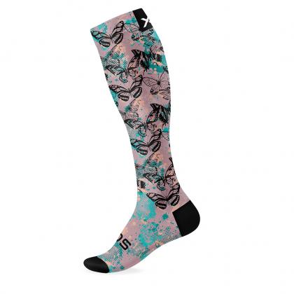 SOX Butterfly Print Knee High Socks – Elegant Knee-Length Crew | Breathable Comfort & Stylish Design