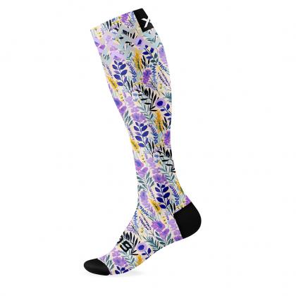 SOX Lavender Fields Knee High Socks – Elegant Knee-Length Crew | Breathable Comfort & Stylish Design
